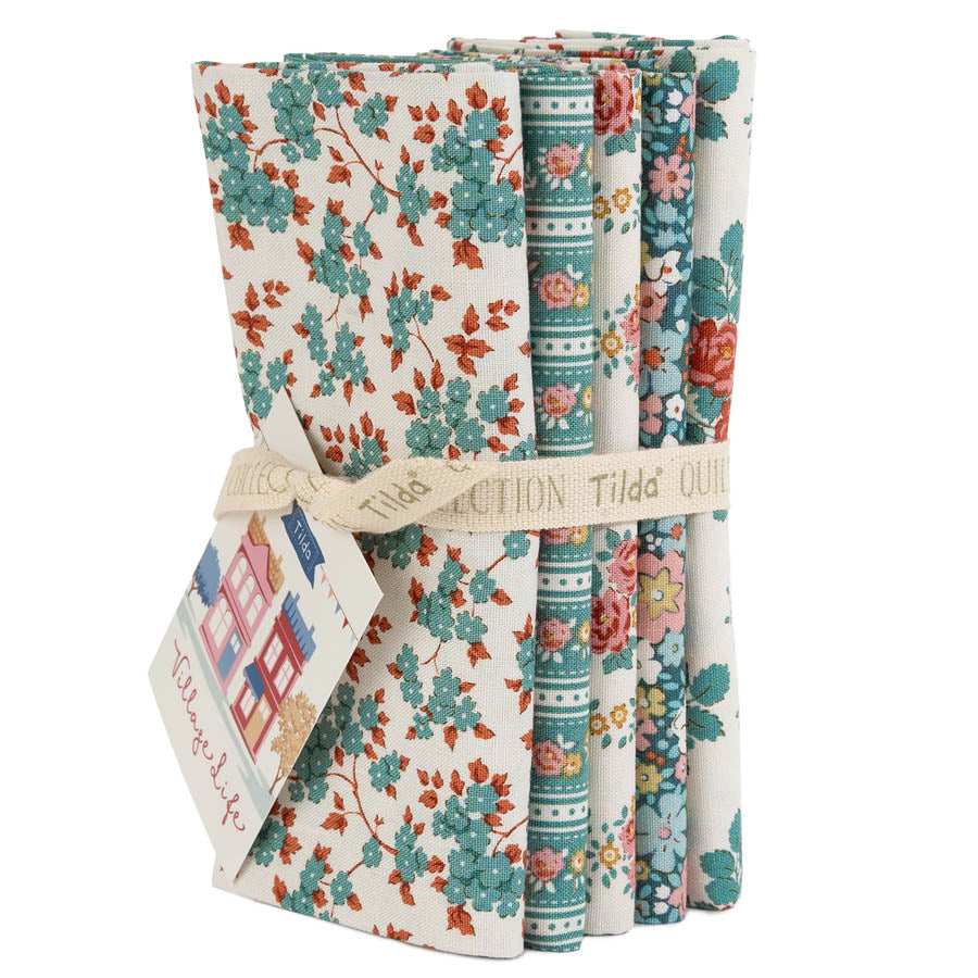 Tilda Village Life - FQ Bundle - Teal