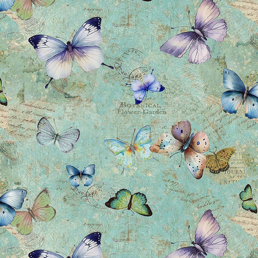 Butterfly Dreams - Pretty Butterflies & Text Green