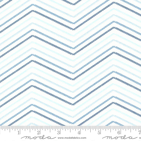 Lakeside Gatherings Flannel - Double Zig Zag Stripes Cloud Cream-Blues