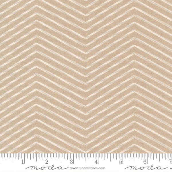 Lakeside Gatherings Flannel - Double Zig Zag Stripes Cloud Sand Tan