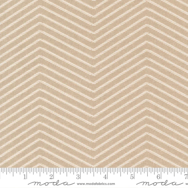 Lakeside Gatherings Flannel - Double Zig Zag Stripes Cloud Sand Tan