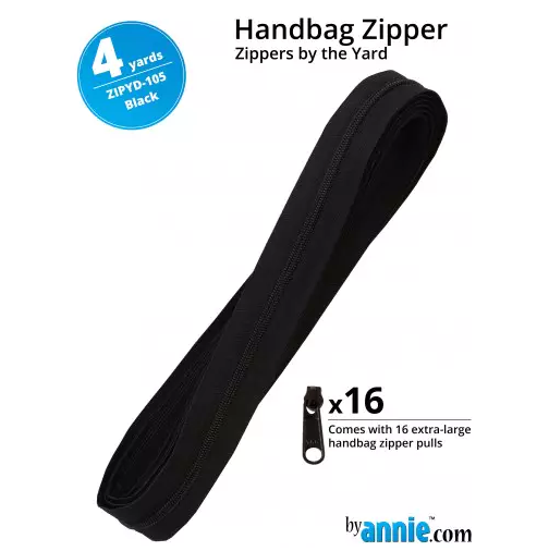 Zipper by the Yard - BLACK