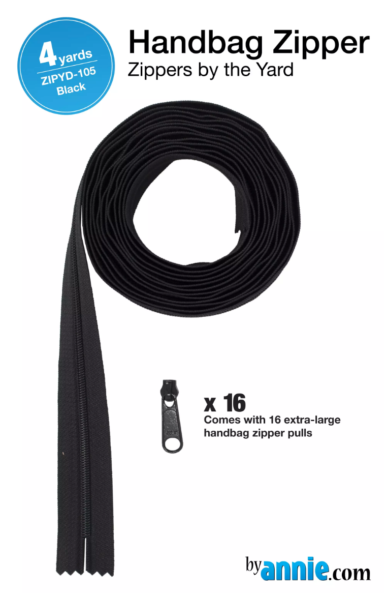 Zipper by the Yard - BLACK