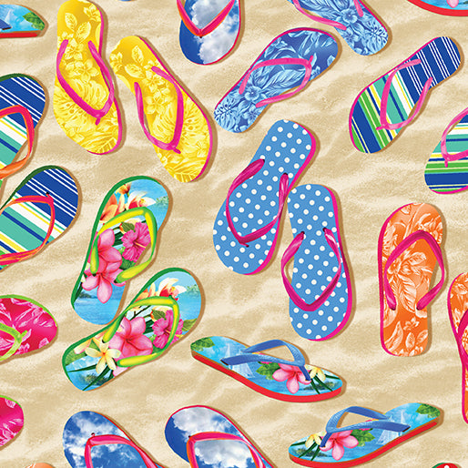 Tropical Escape - Sandy Flip Flops