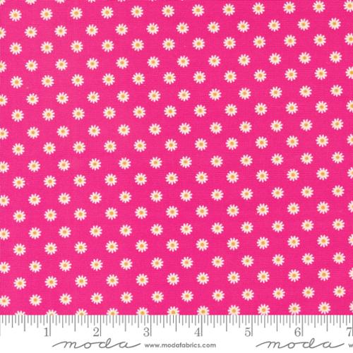 Vintage Soul - Daisy Dot Ditsy Floral Dot Hot Pink
