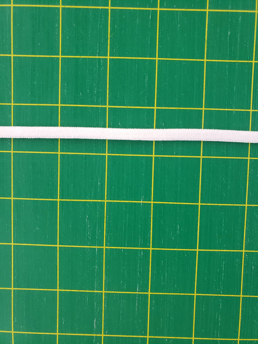 Elastic - White 1/4" Soft Flat