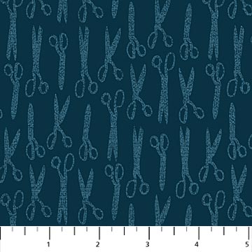 Material Girl - Scissor Print Turquoise