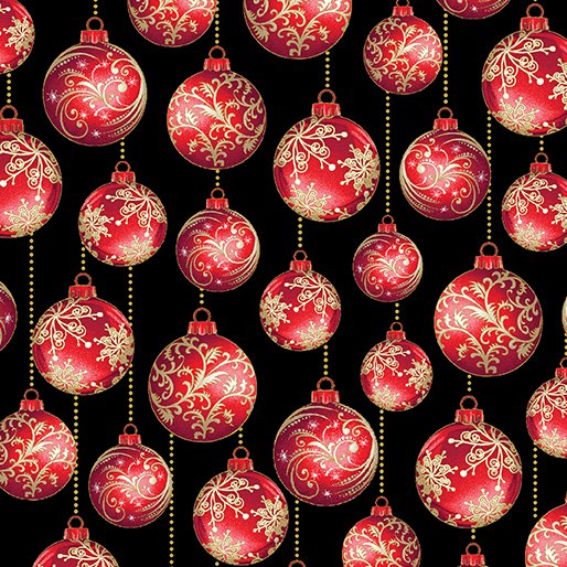 A Festive Medley - Christmas Ornaments Black & Red