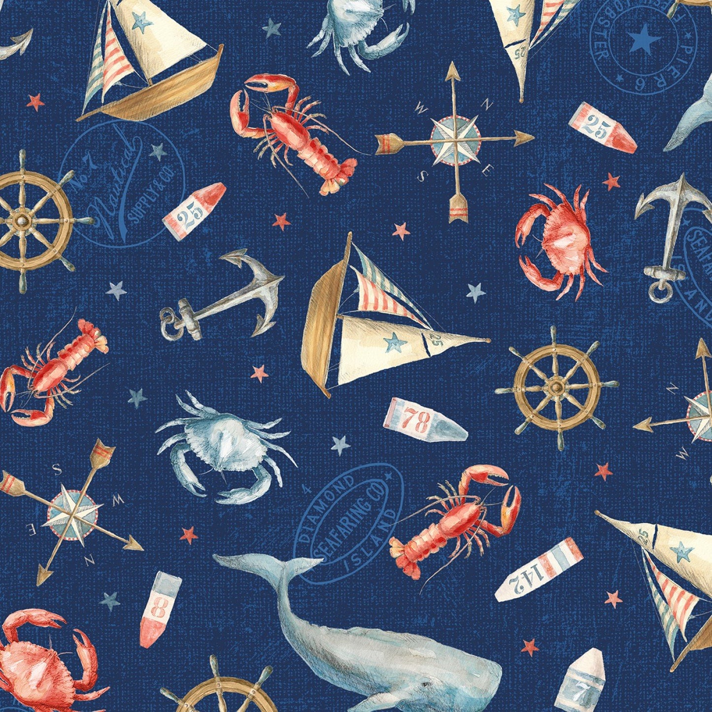 At the Helm - Nautical Icons Toss