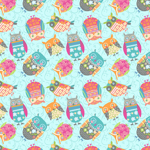 Awesome Owls - Small Owls Light Teal