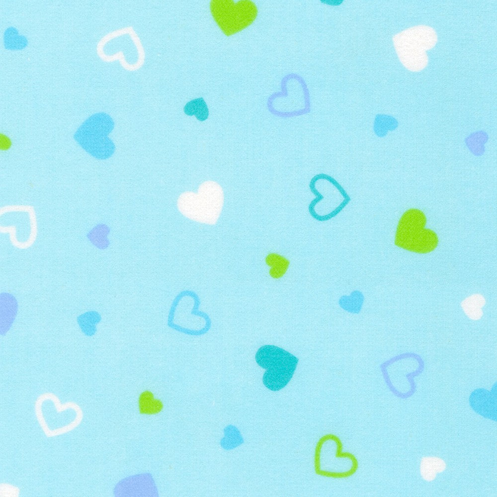 Cozy Cotton Flannel - Multi Hearts Blue