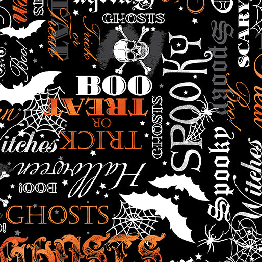 Halloween Spirit - Digital Spooky Words - Glow Orange