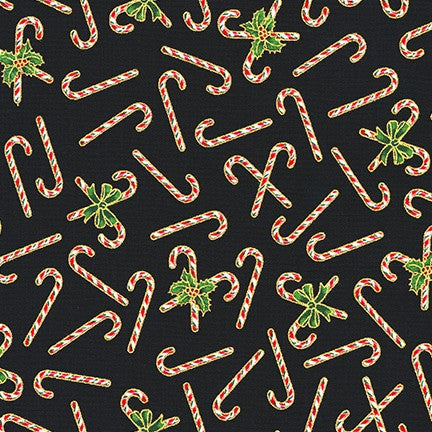 Holiday Flourish - Black Candy Canes