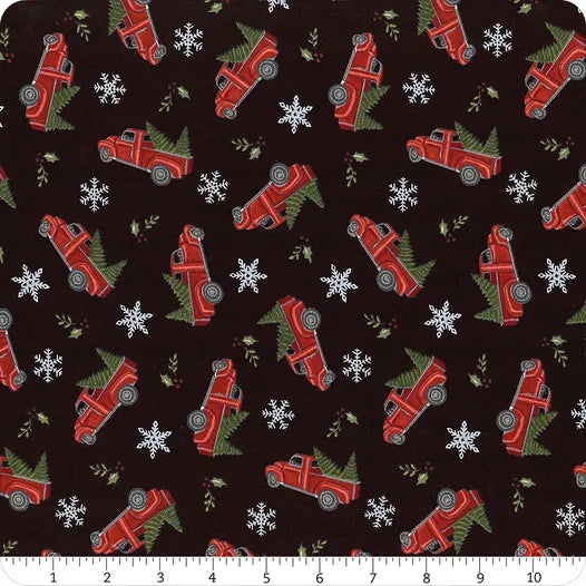 Holly Berry Tree Farm - Charcoal Black Trucks and Trees