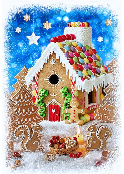 Peppermint Lane Digital Print - Gingerbread House