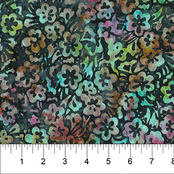 Watercolor Floral Batik - Charcoal Multi