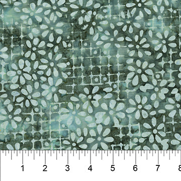 Watercolor Floral Batik - Ice Green