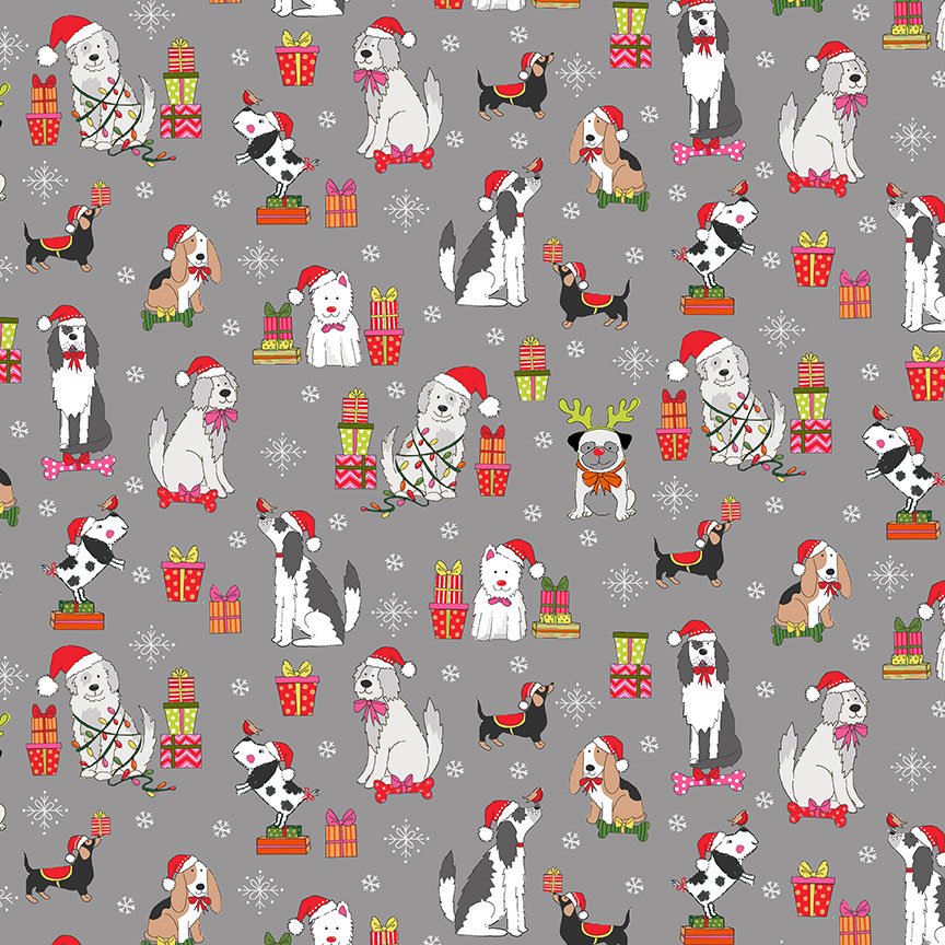 Yappy Christmas - Dog Scatter Grey