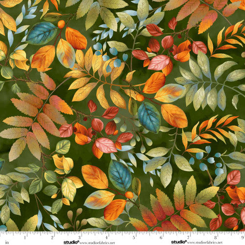Baskets of Autumn Blessings - Forest all over leaves