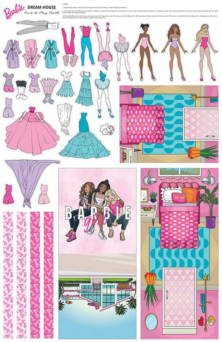 Barbie Girl - Barbie Dream House Pack and Play Felt Panel