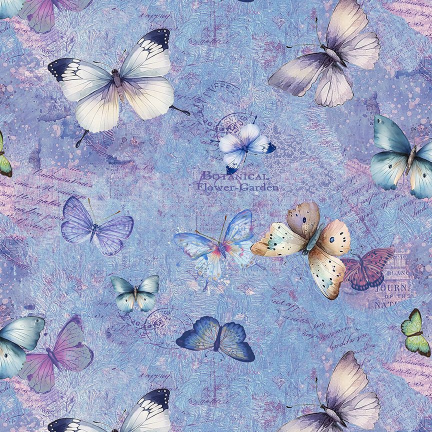 Butterfly Dreams - Pretty Butterflies & Text Blue