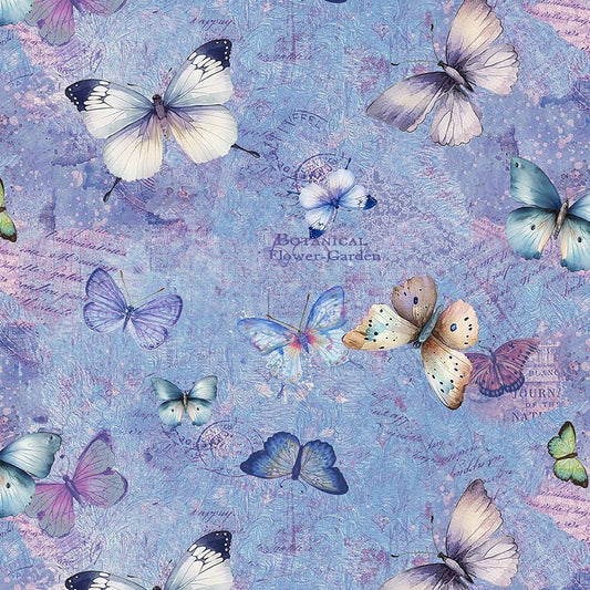 Butterfly Dreams - Pretty Butterflies & Text Blue