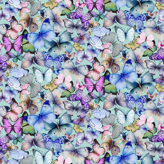 Butterfly Dreams - Tossed Pretty Butterflies Aqua