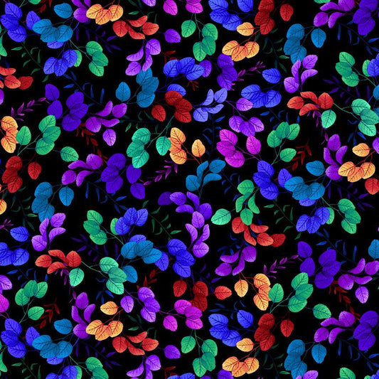 Hacienda - Tossed Bright Leaves, black
