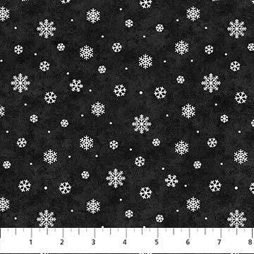 Golden Christmas - Black White Snowflakes