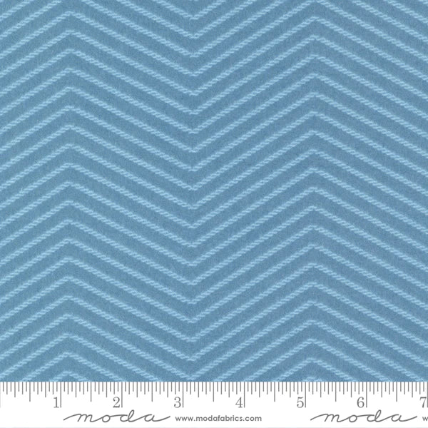 Lakeside Gatherings Flannel - Double Zig Zag Stripes Lake Blue