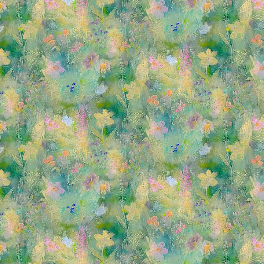 Wild Beauty - Wild Flowers Field, Green