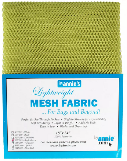 Lightweight Mesh Fabric - APPLE GREEN - 18" x 54"