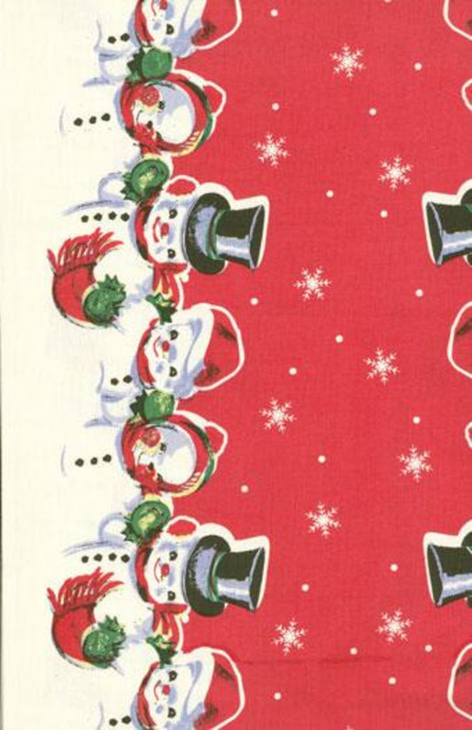 Classic Retro Holiday Toweling 16in - Snowy Snowman