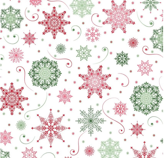 Christmas Night Snowflakes - White