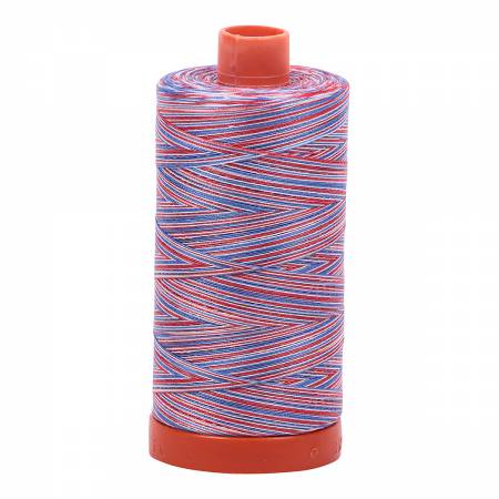 Aurifil Cotton Thread - Variegated Red/White/Blue 3852