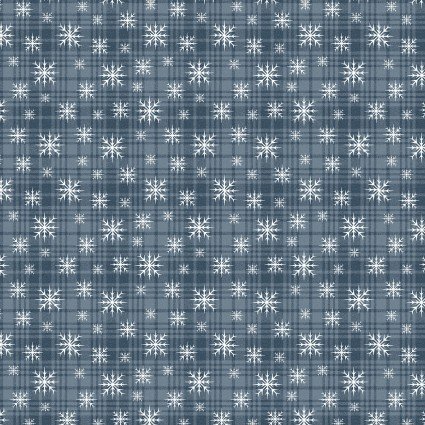 A Very Wooly Winter - Denim Wooly Snowflake Plaid