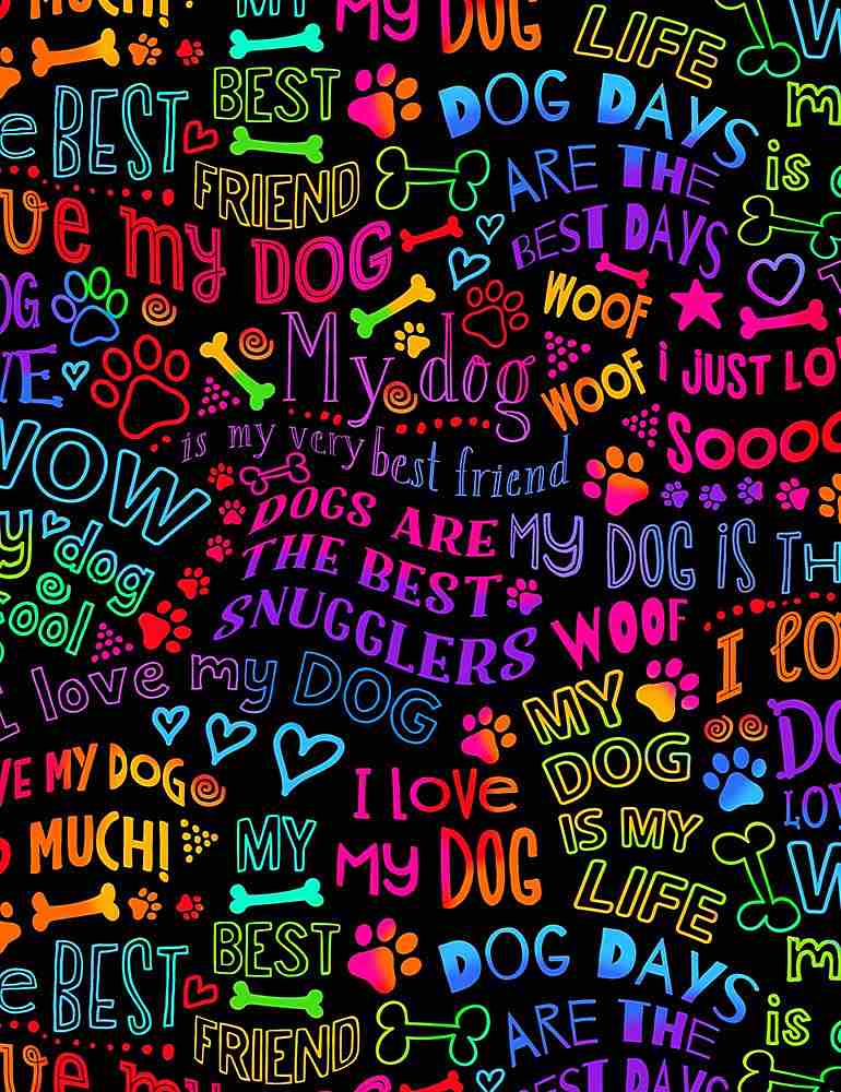 Dogs Rule - Dogs Best Friend Rainbow Writing