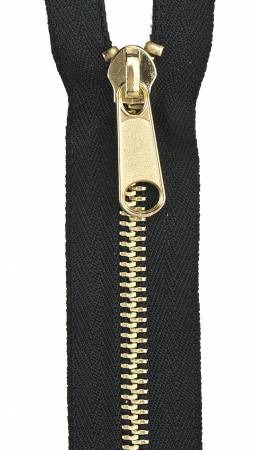 Brass Reversible Separating Jacket Zipper - 18' Black