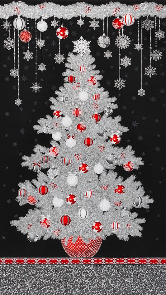 Holiday Flourish - Christmas Tree Panel Onyx