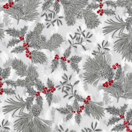 Holiday Flourish - Pine Cone Boughs Silver