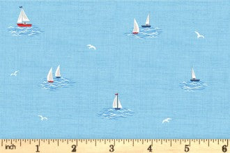 Nautical - Little Boats Light Blue