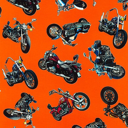 On the Road - Orange Motorcycles