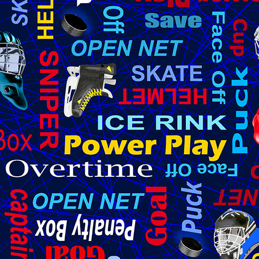 Power Play - Hockey Words Navy