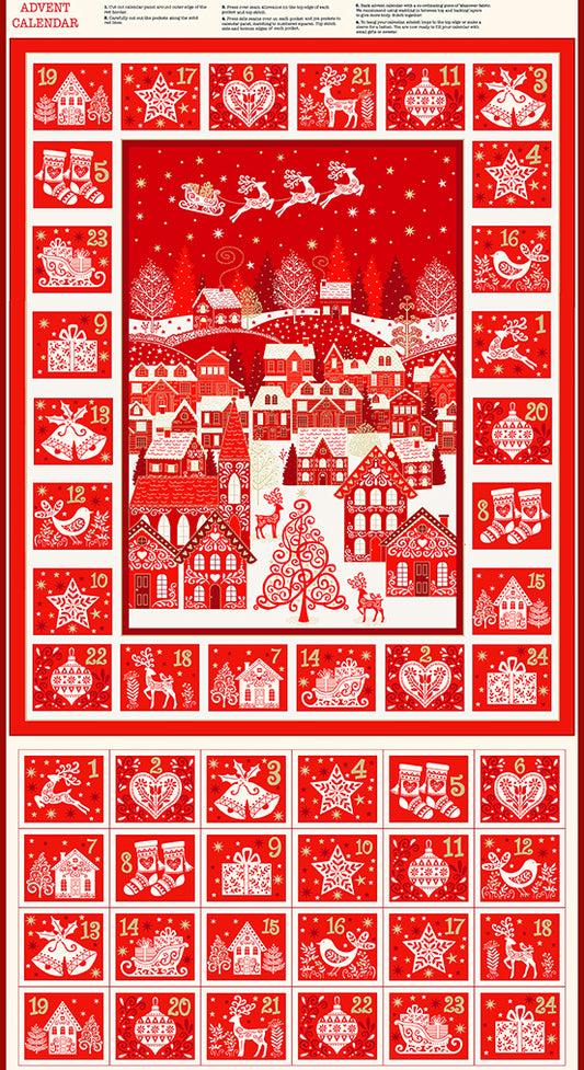 Scandi - Advent Calendar Panel Red