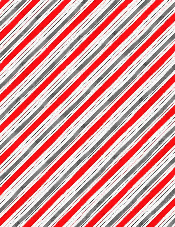 Snowy Tidings - Diagonal Stripes