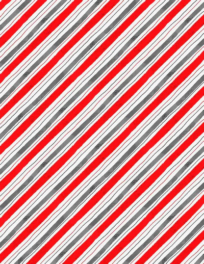 Snowy Tidings - Diagonal Stripes