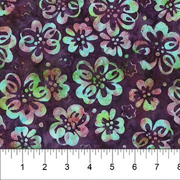 Watercolor Floral Batik - Purple