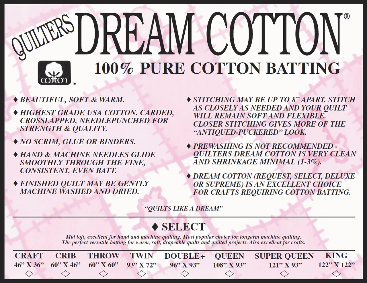Quilters Dream Cotton - Craft Batt