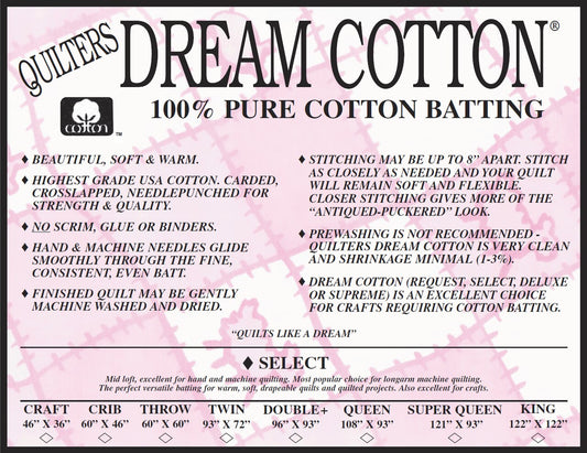 Quilters Dream Cotton - Craft Batt